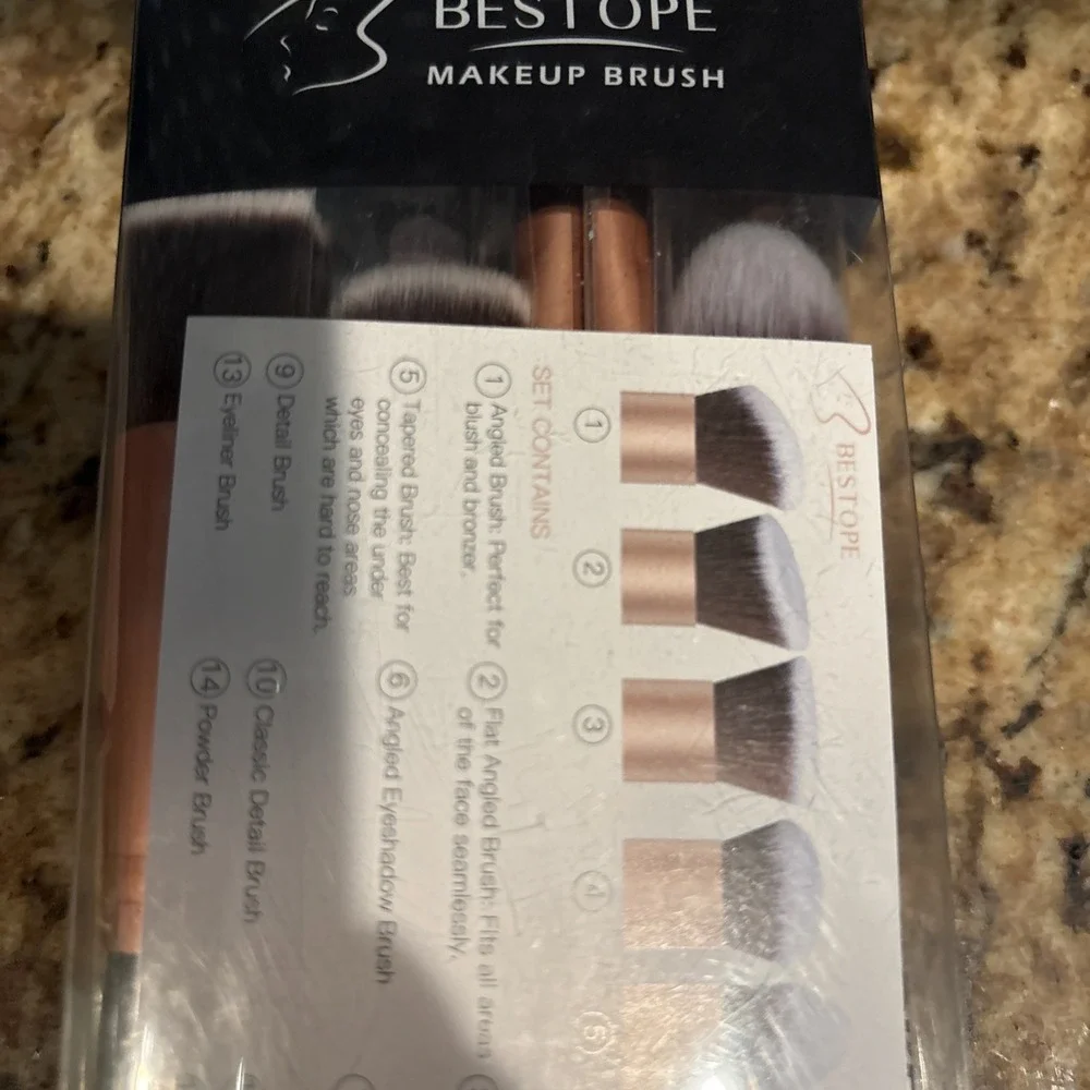NEW Bestope 16 PCs Makeup‎ Brush Set 5 Basic Big Brushes & 11 Smaller Precision